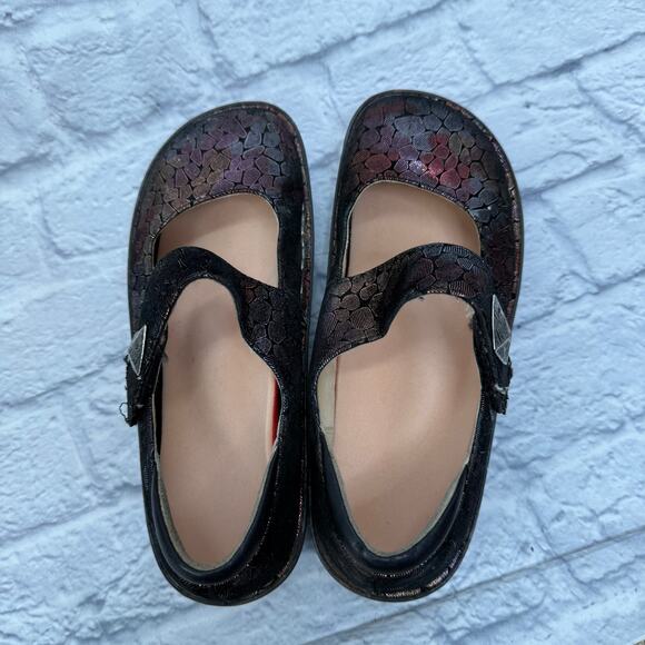Alegria PAL-839 Paloma Metallic Black Stone Mary Jane Shoes Women EU 38 US 7.5 - Picture 7 of 11
